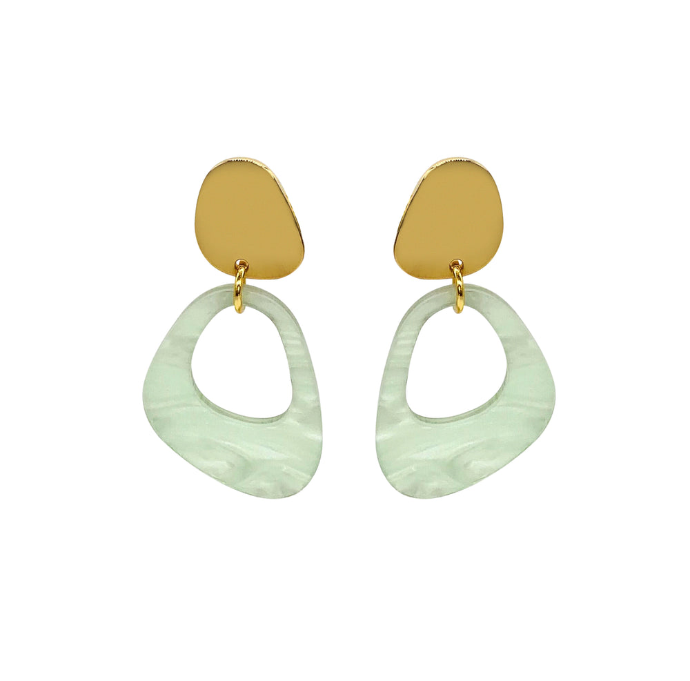 Pebble Drop Earrings - Regent Green