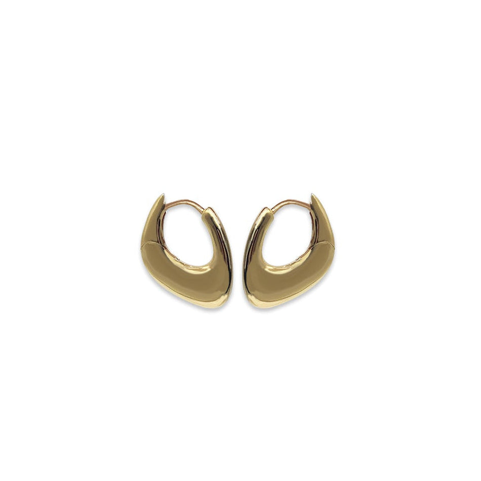 Pebble Huggie Hoop Earrings - Gold Vermeil