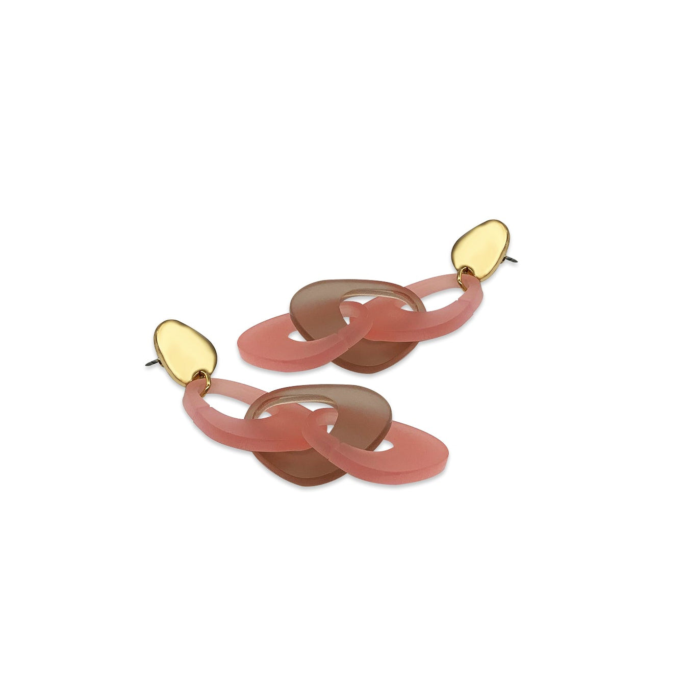 Pebble Link Earrings - Blush & Champagne