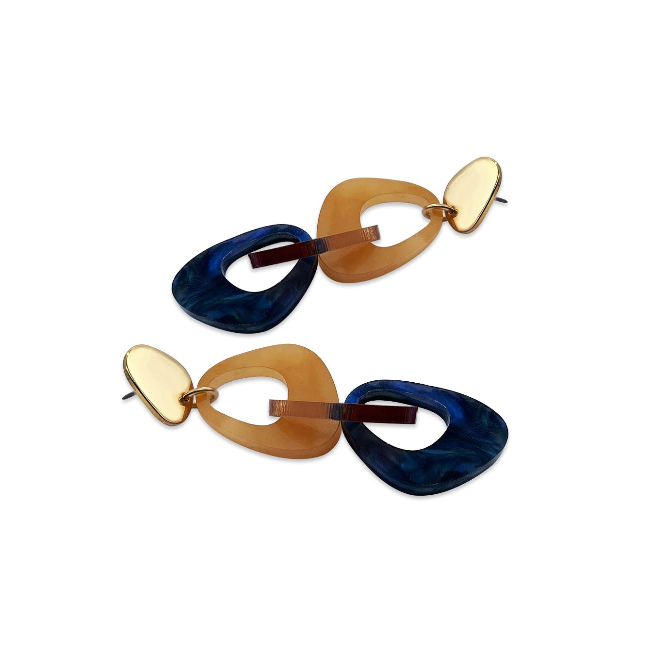 Pebble Link Earrings - Mica & Abalone