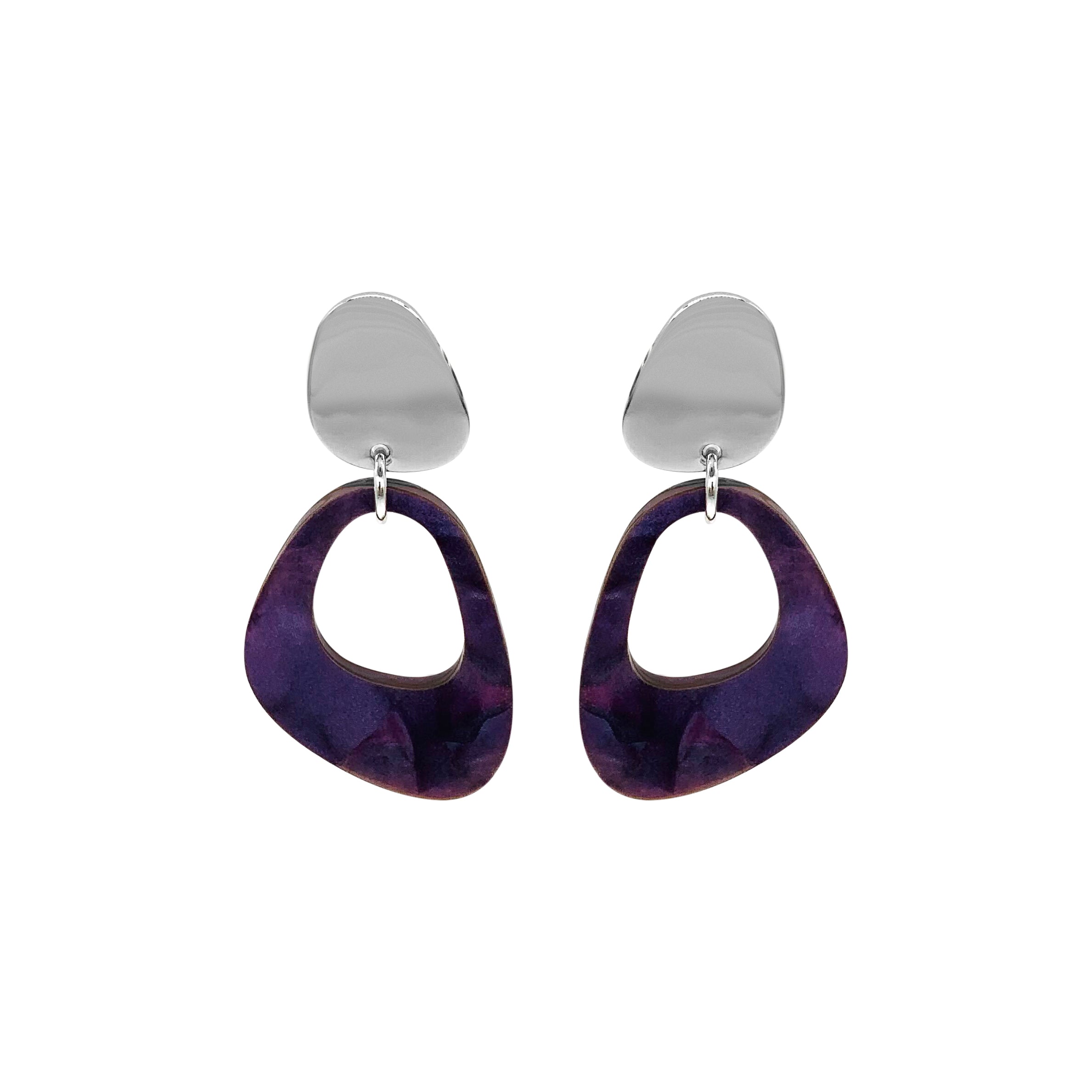 Pebble Drop Earrings - Amethyst Pearl
