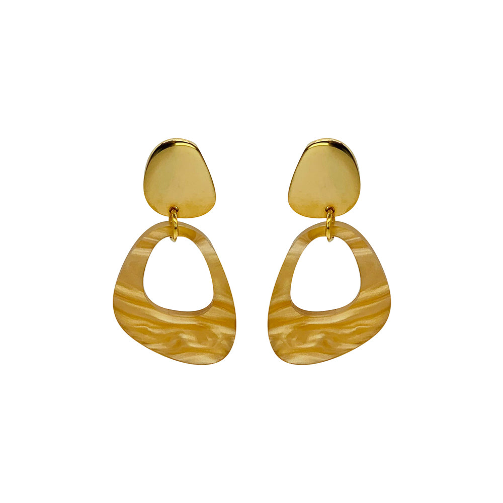 Pebble Drop Earrings - Caramel Swirl