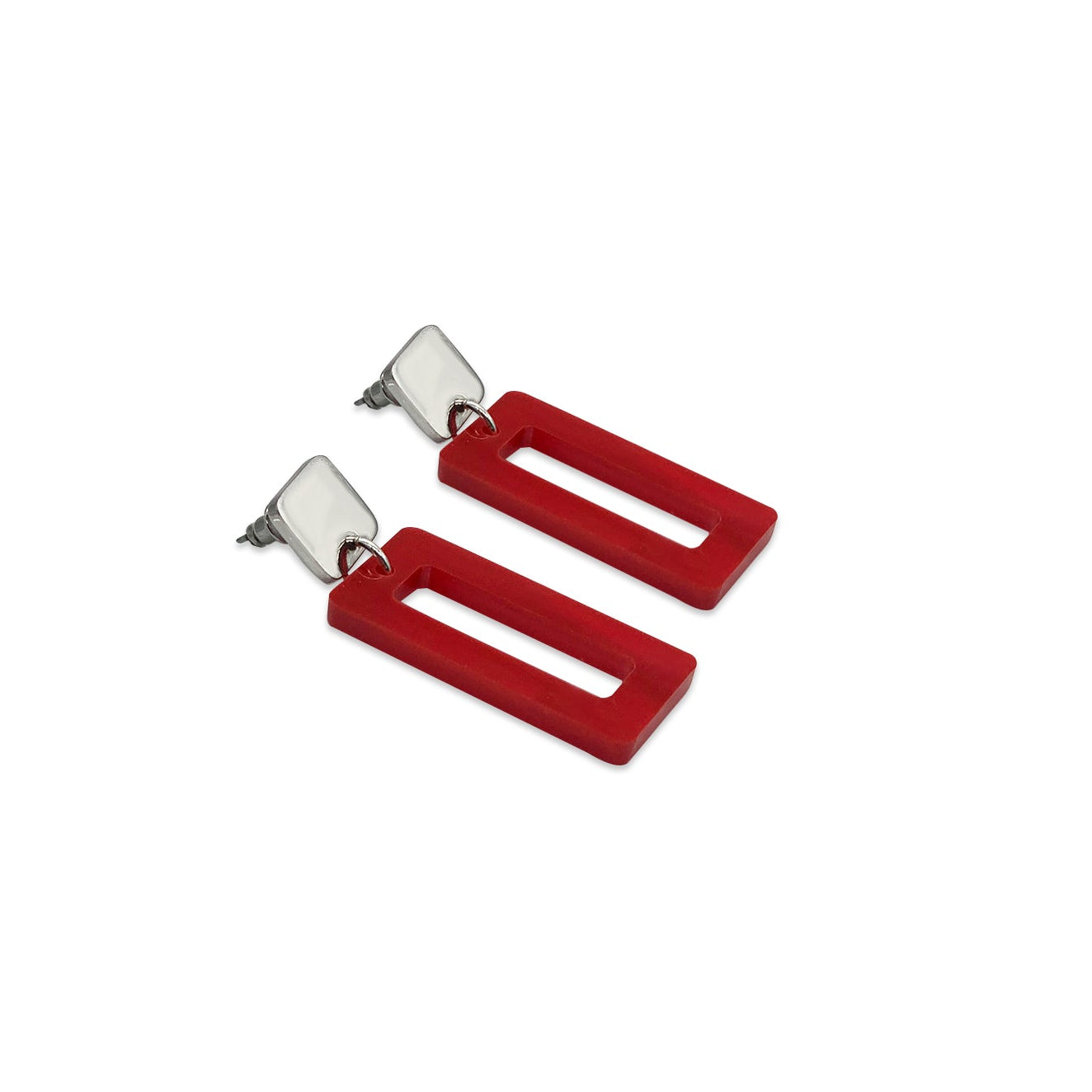 Petite Hemingway Earrings - Red Pearl
