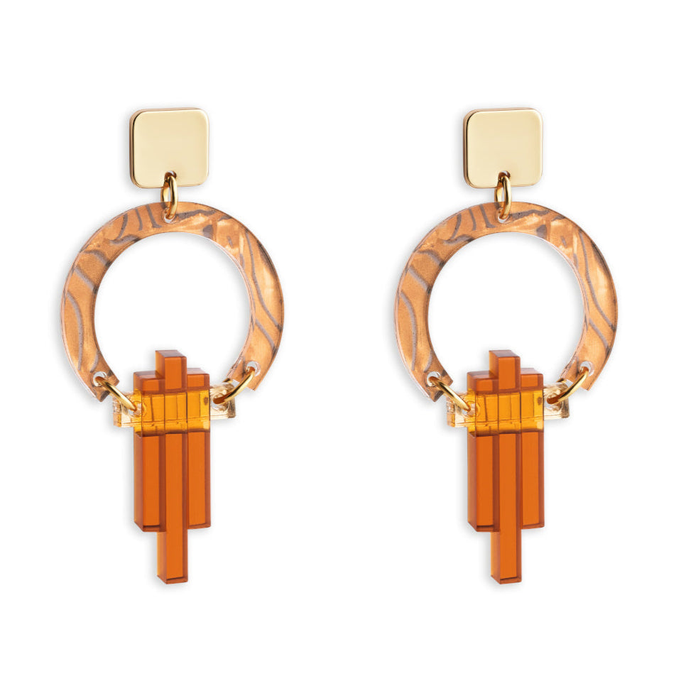 Petite Art Deco Chandeliers - Tiger Shell