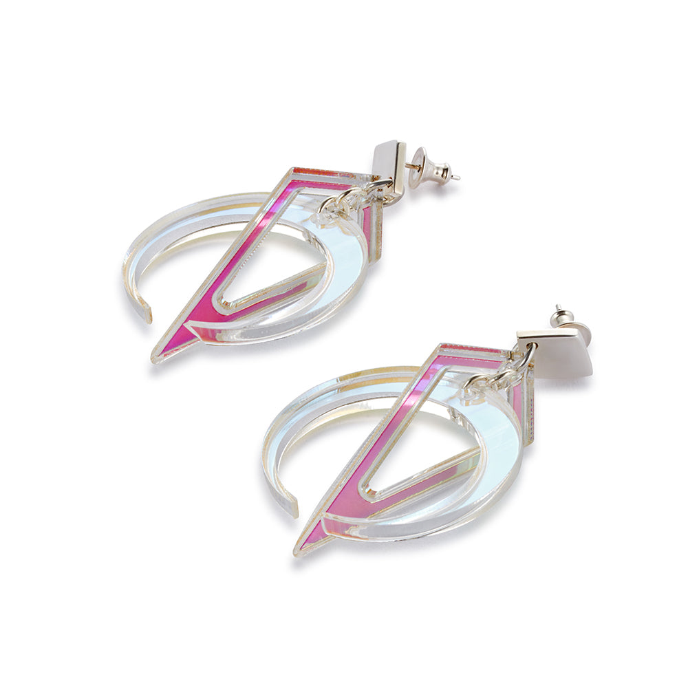 Petite Crescent Hoop Earrings - Iridescent