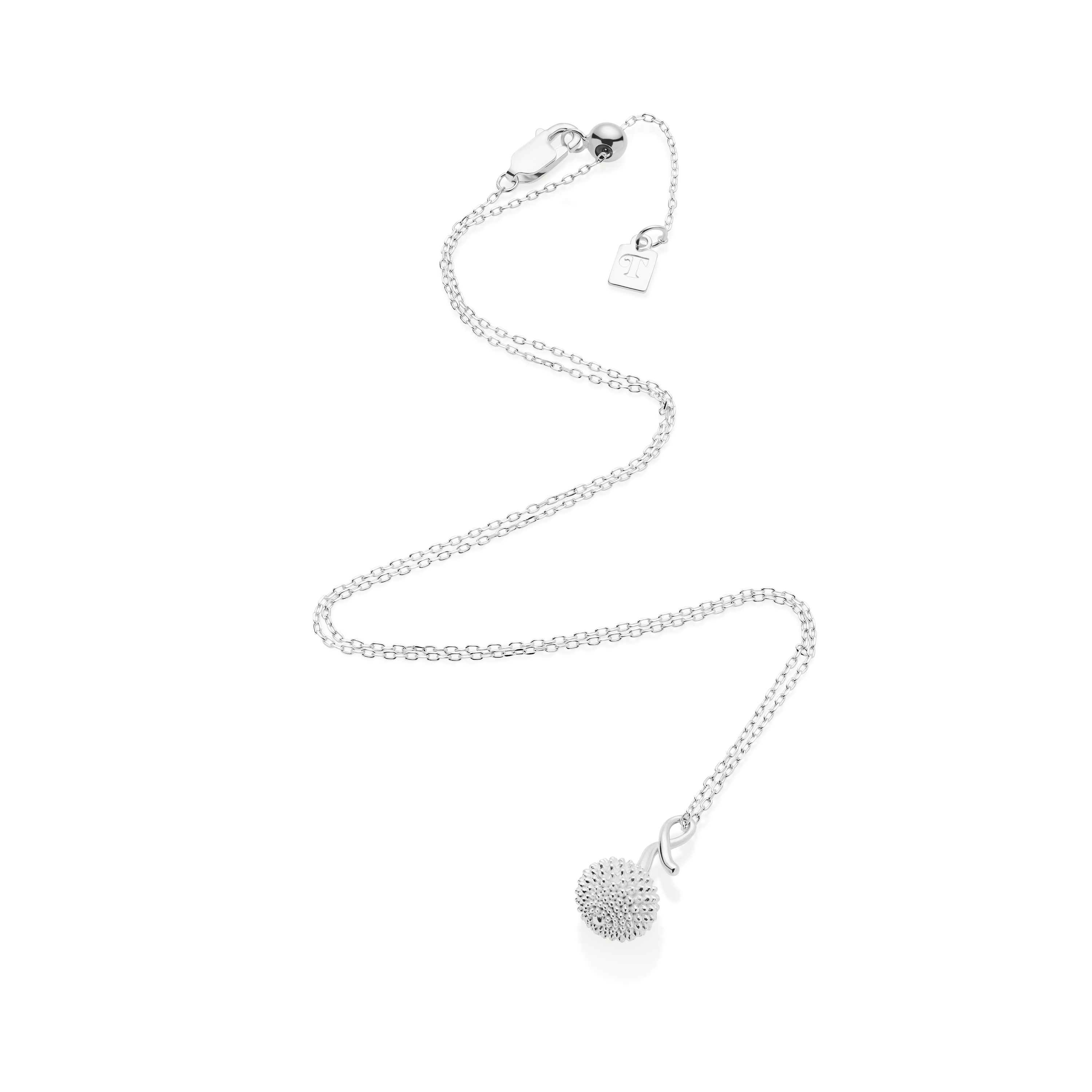 Pom Pom Pendant Necklace - Sterling Silver