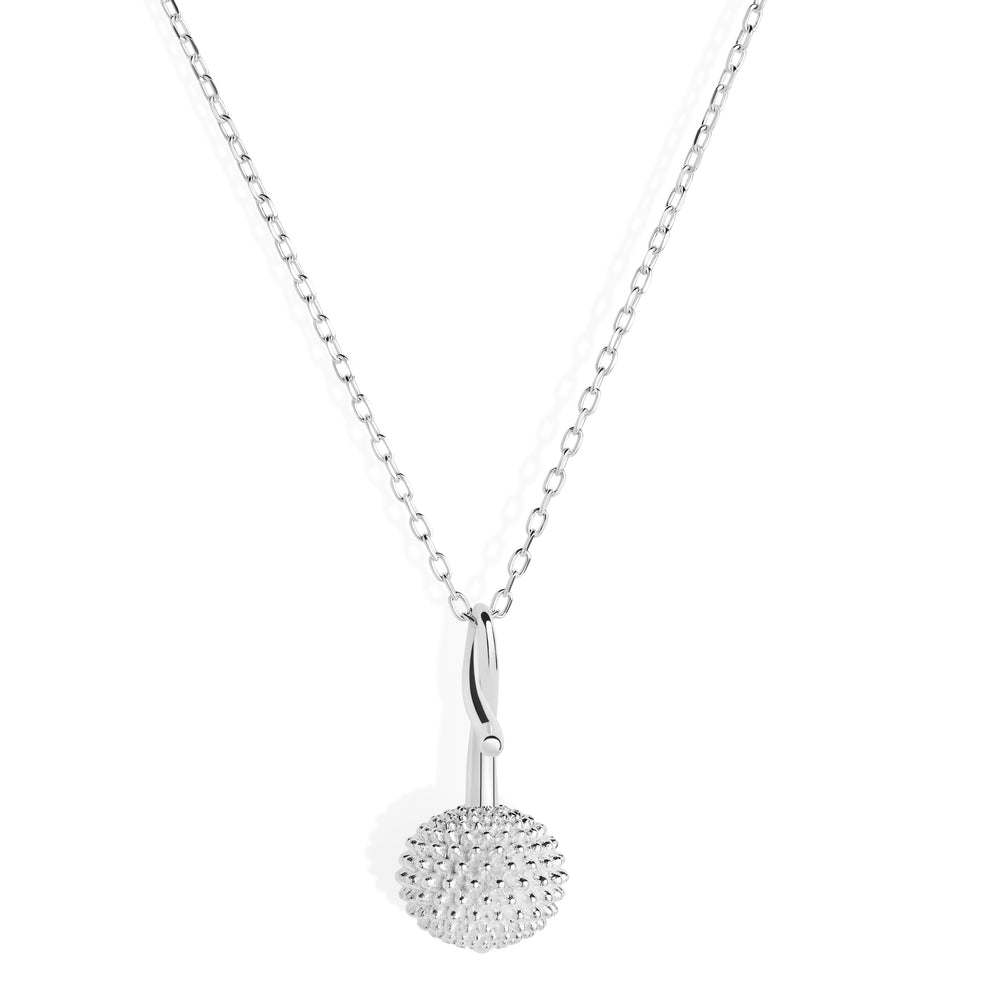 Pom Pom Pendant Necklace - Sterling Silver