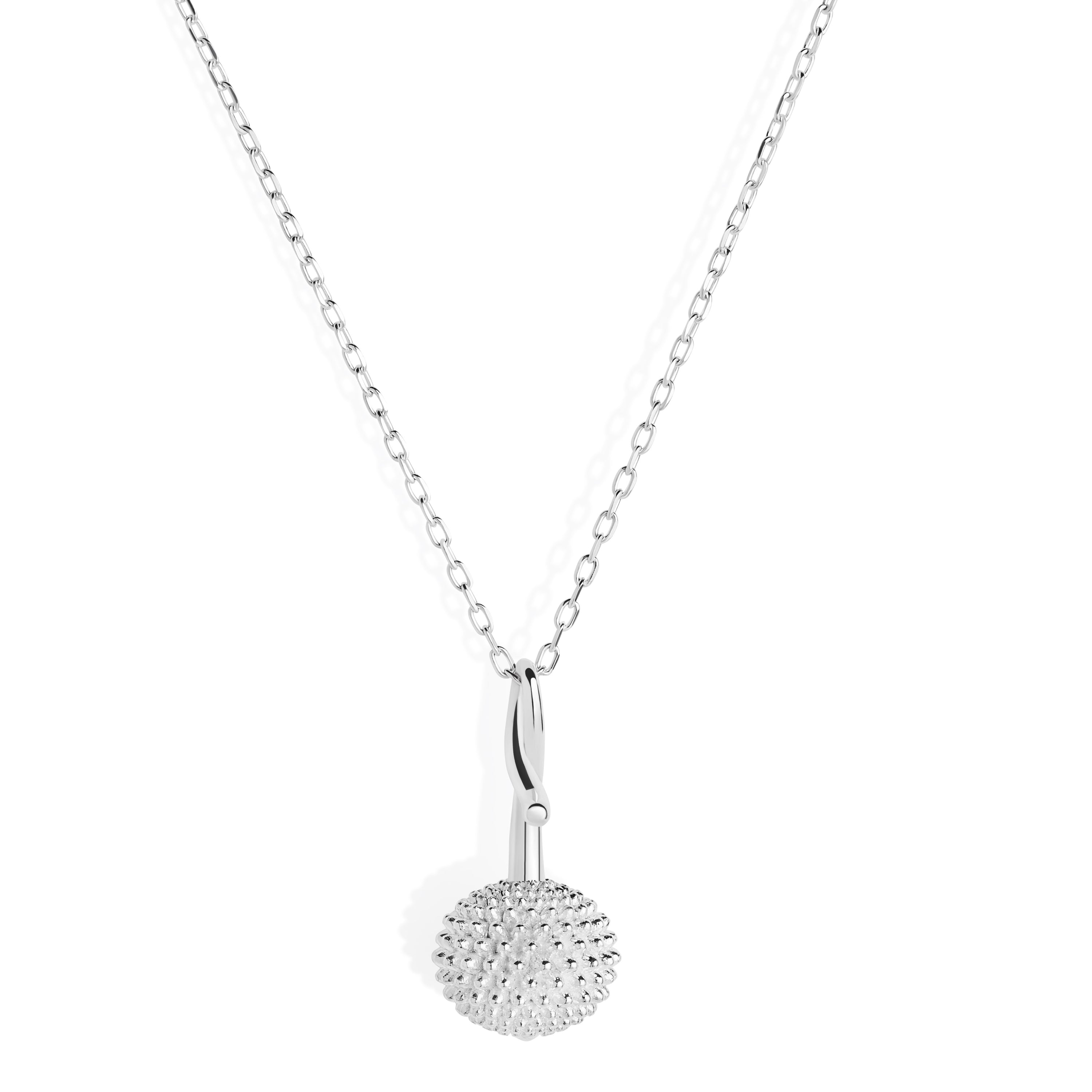Pom Pom Pendant Necklace - Sterling Silver
