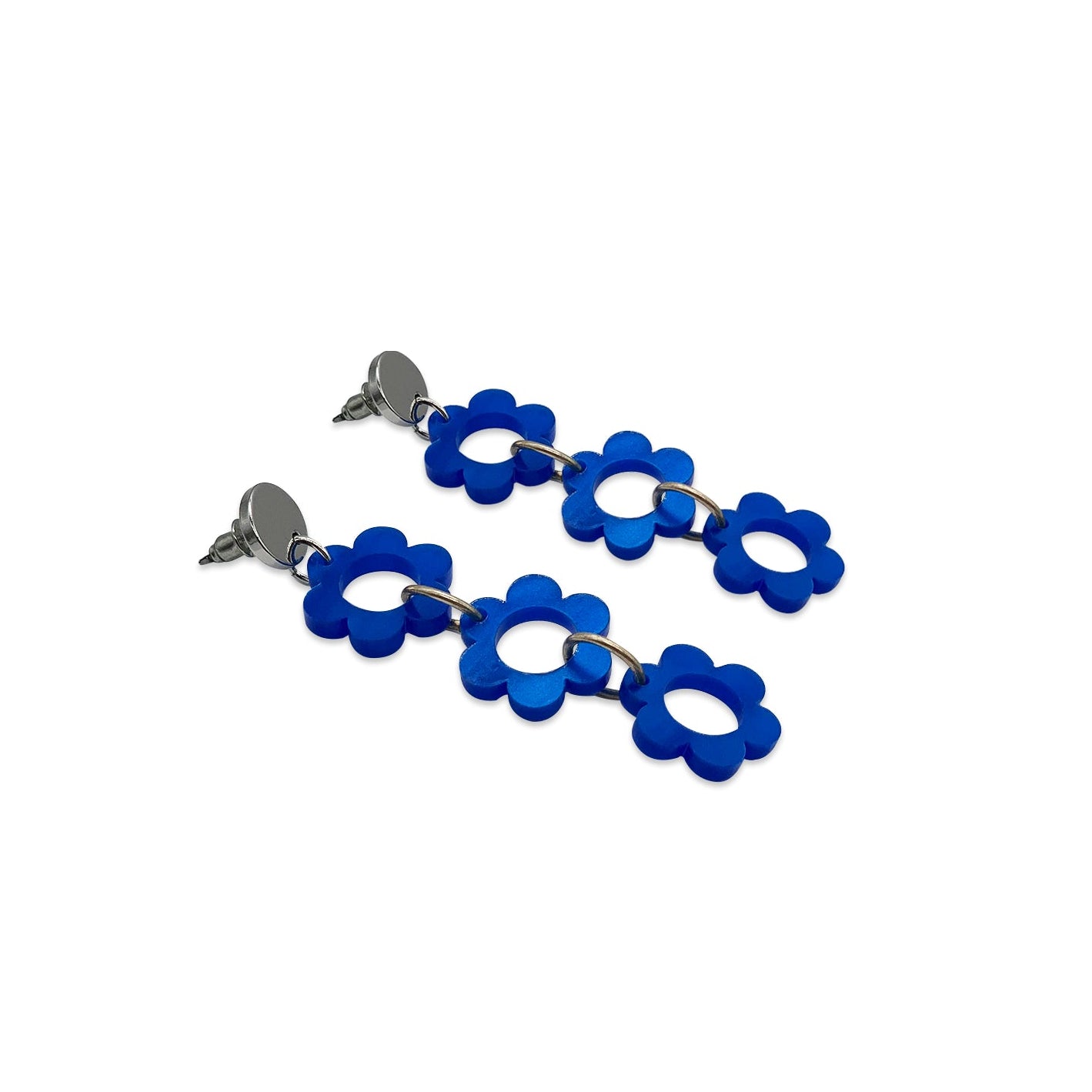 Quant Flower Drop Earrings - Royal Blue