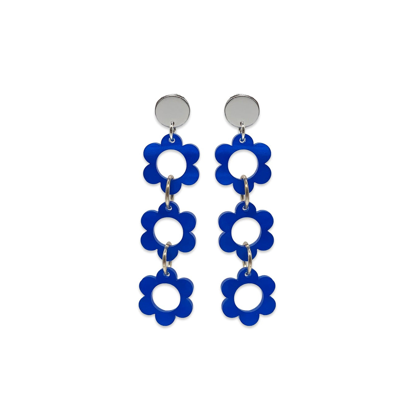 Quant Flower Drop Earrings - Royal Blue