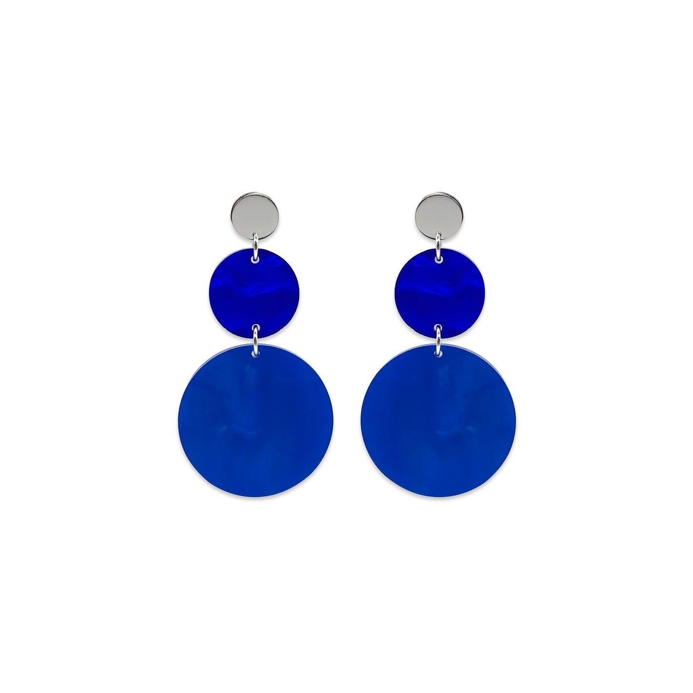 Royal Circle Earrings - Royal Blue Pearl & Royal Blue