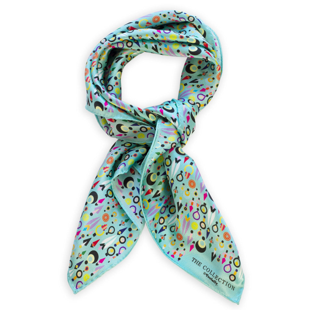 The Collection Skinny Silk Scarf- Teal