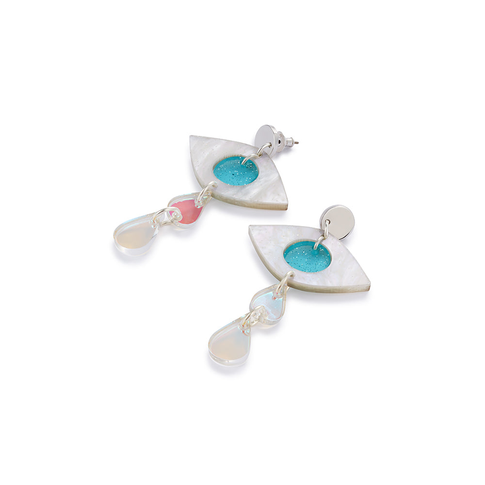 Eye Drop Earrings - Blue