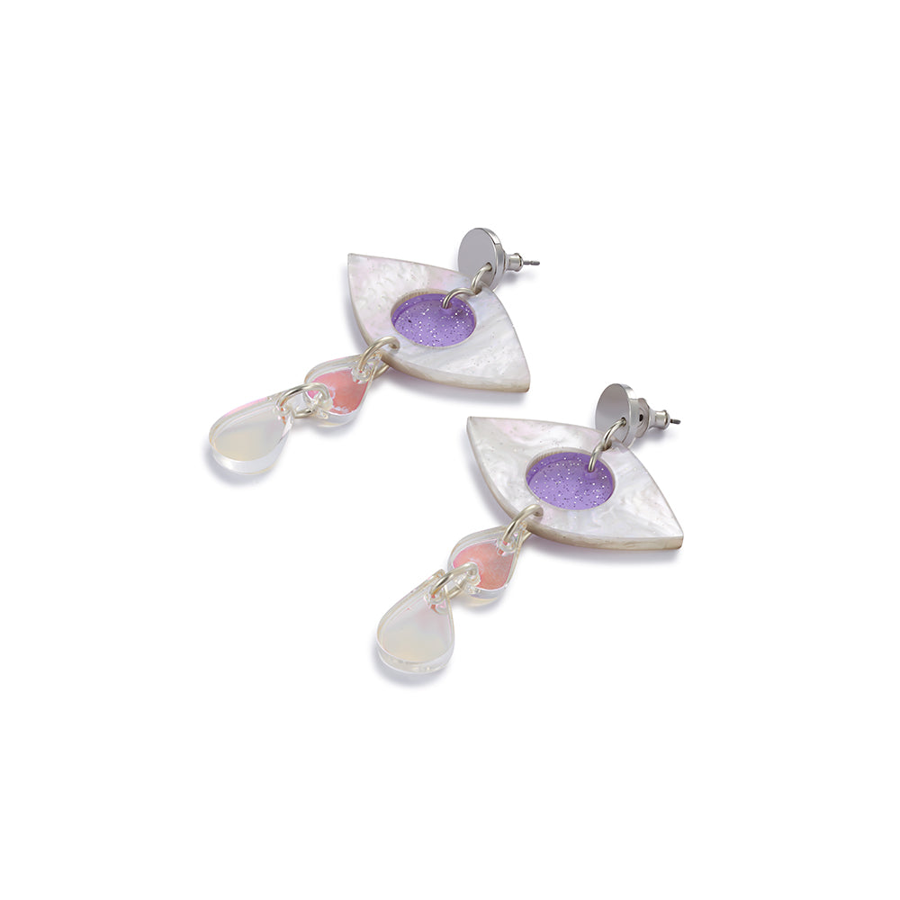 Eye Drop Earrings - Lilac