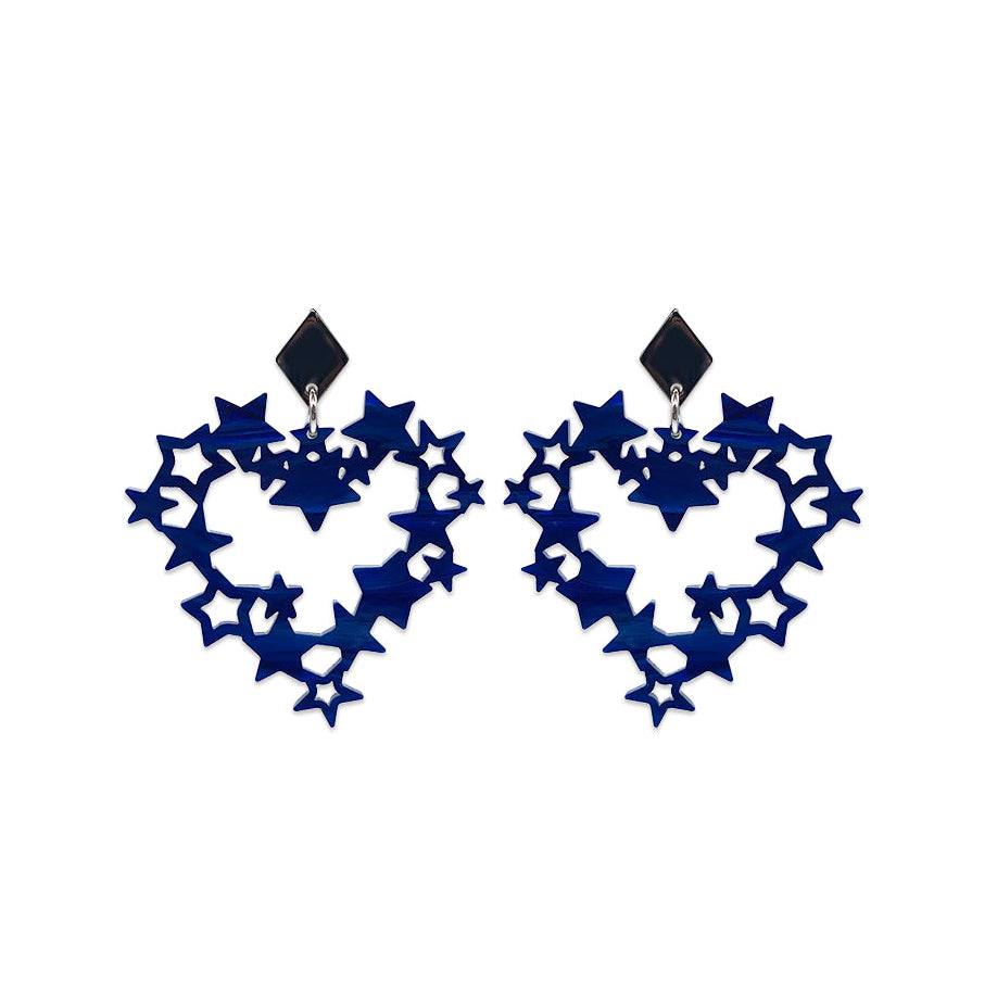 Star hearts - Blue Swirl