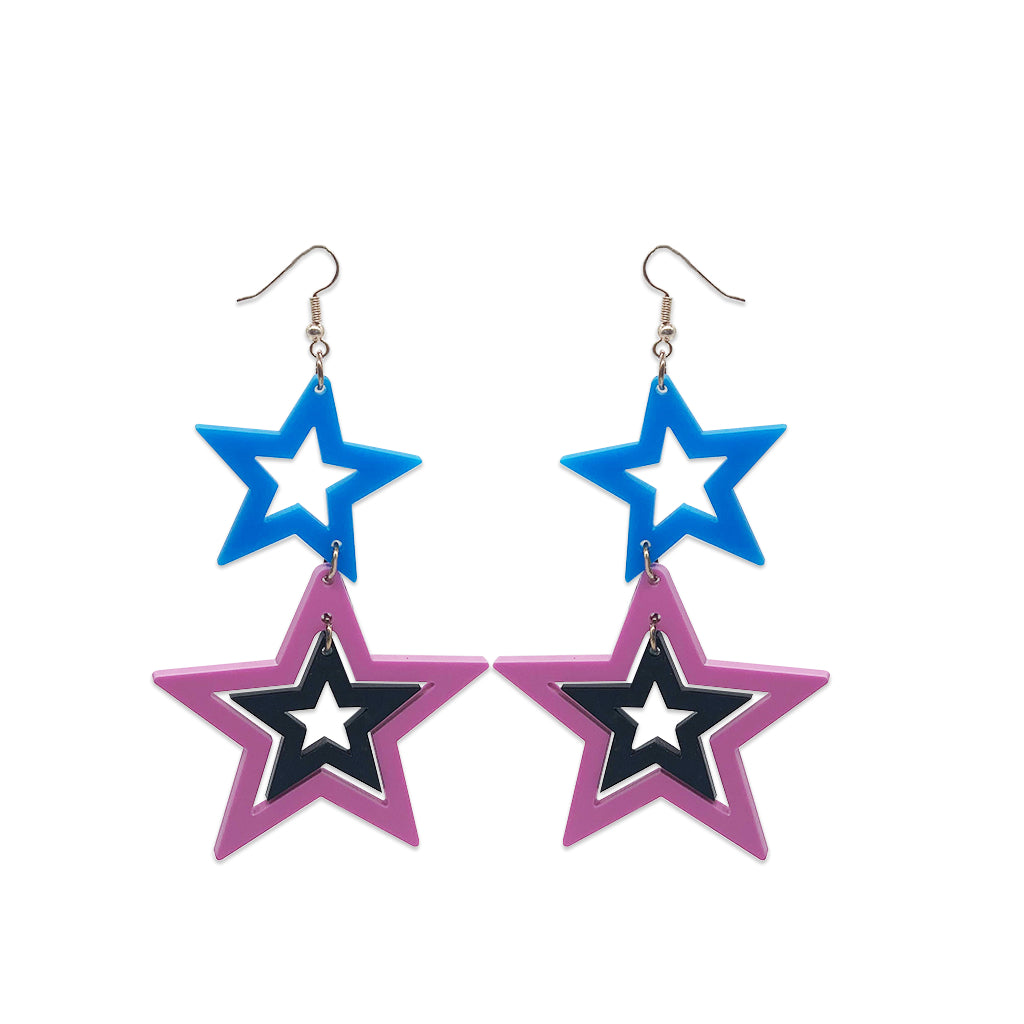 Stars - Pink, Black & Blue Gloss