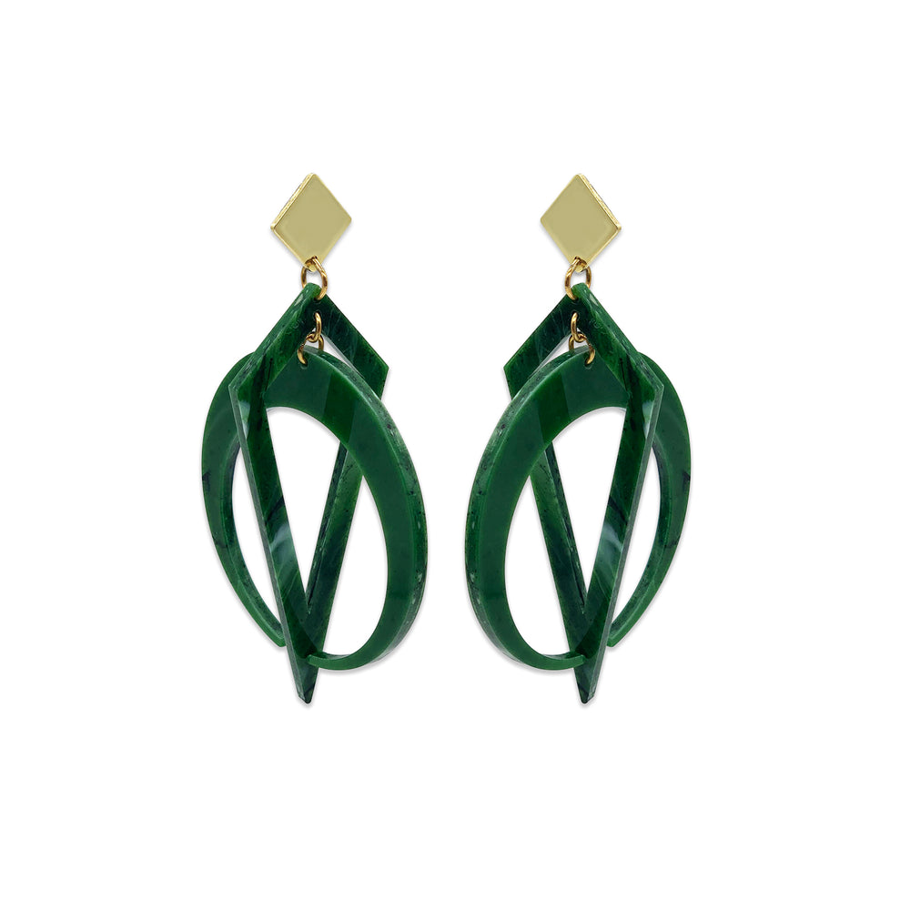 Statement Crescent Hoops - Jade