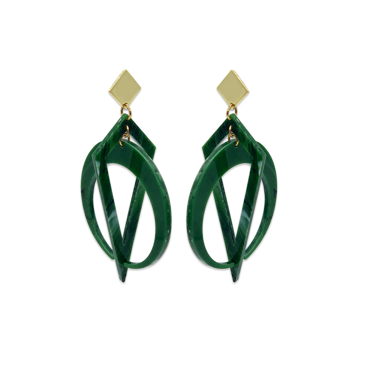 Statement Crescent Hoops - Jade