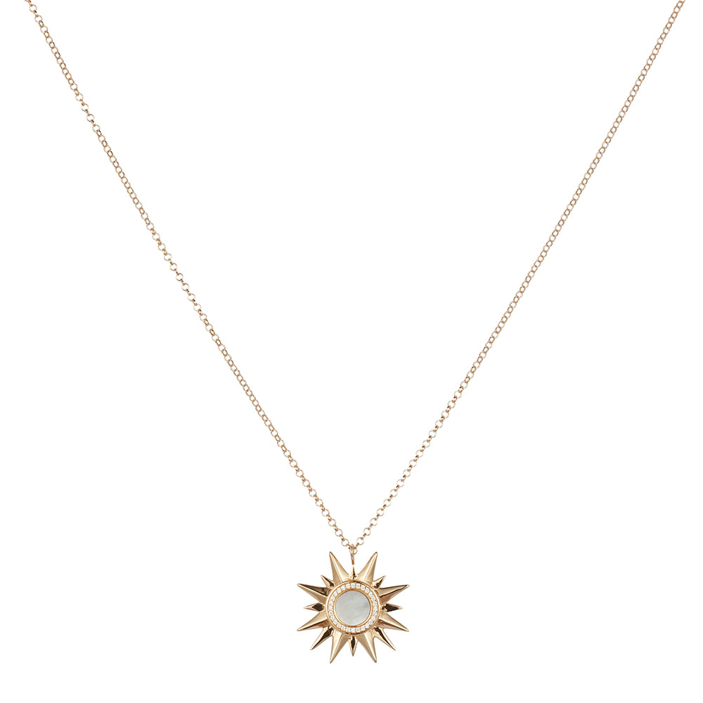 Sunburst Pendant - White Mother of Pearl