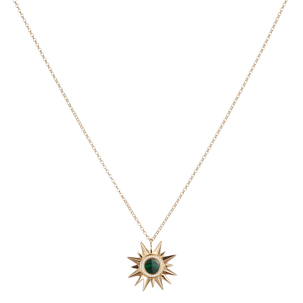 Sunburst Pendant - Malachite