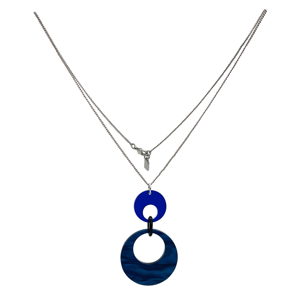 Swinging Circle Pendant - Midnight Blue & Sapphire