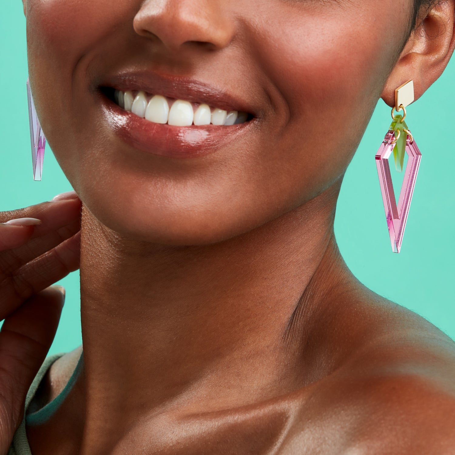 Arrowheads - Pink Mirror and Green