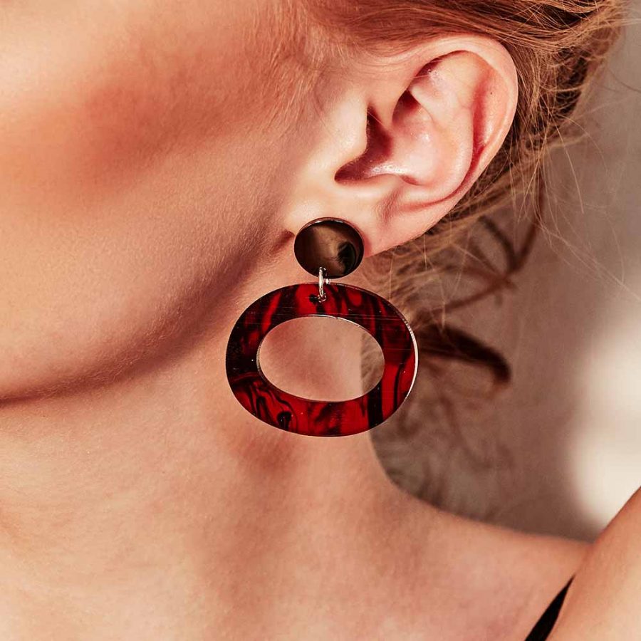 The Oh Earrings - Red Tortoiseshell