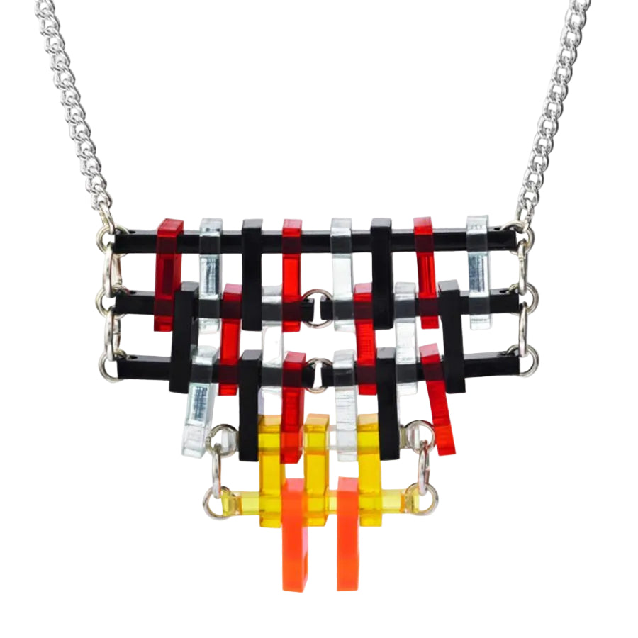 The Tahoma Necklace - Black / Red / Glacier