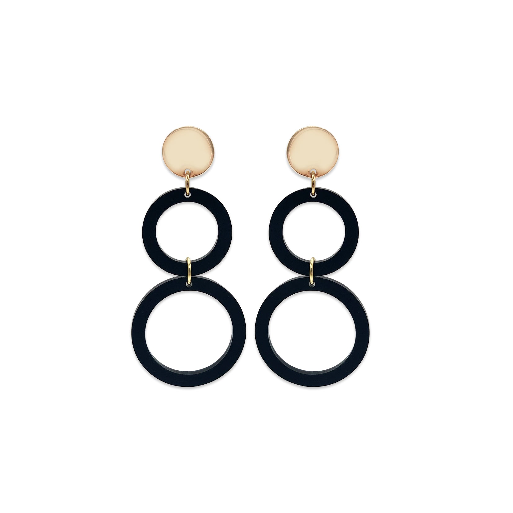 The Eighties Circle Earrings - Black