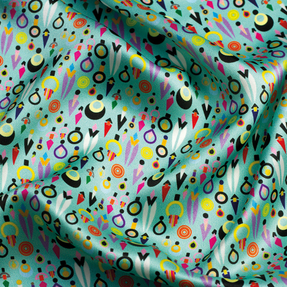 The Collection Skinny Silk Scarf- Teal