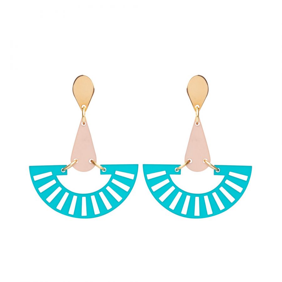Fandango Earrings - Azure & Champagne
