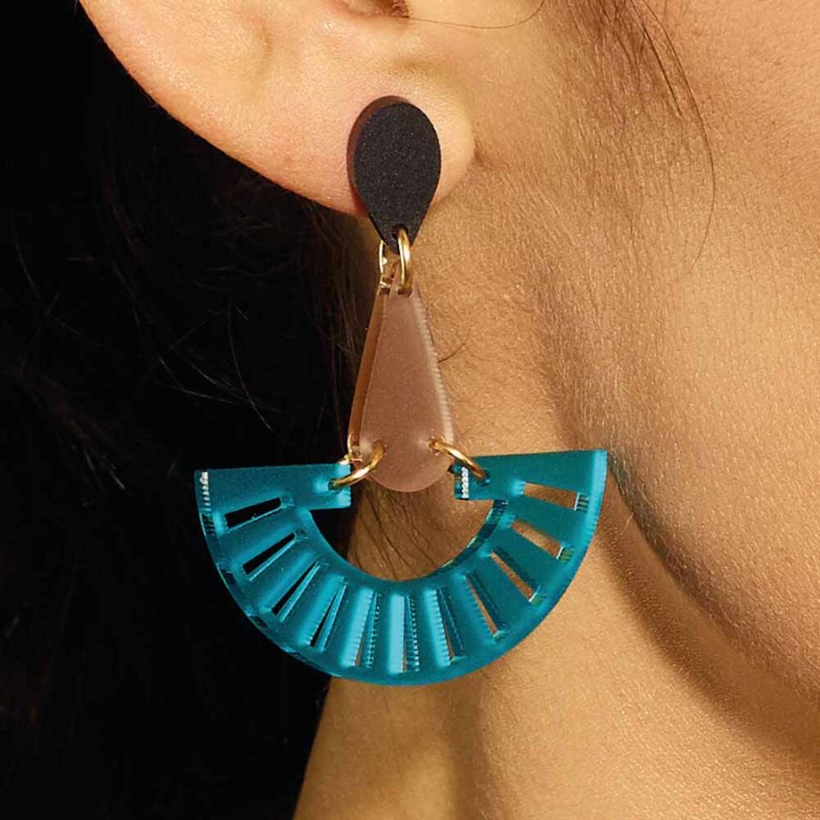 Fandango Earrings - Azure & Champagne