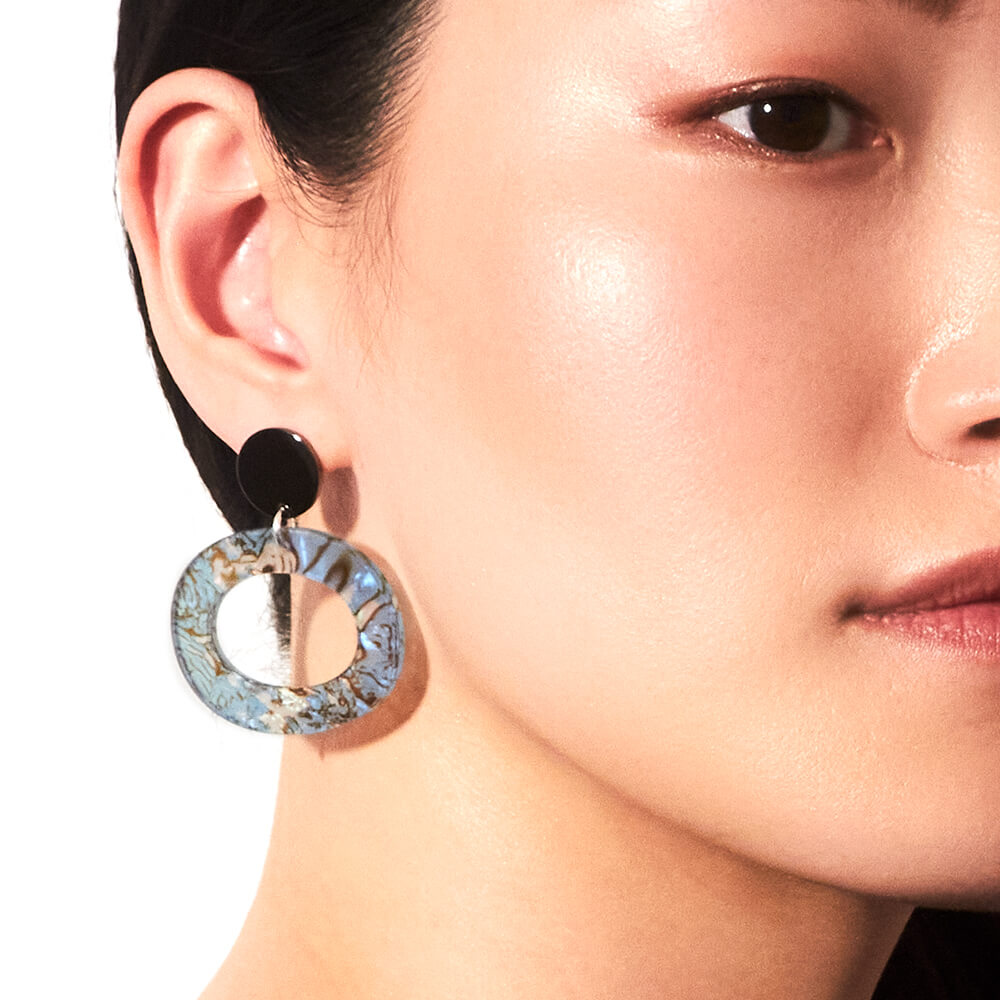 The Oh Earrings - Blue Shell