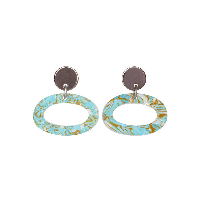 The Little Oh Earrings - Blue Shell