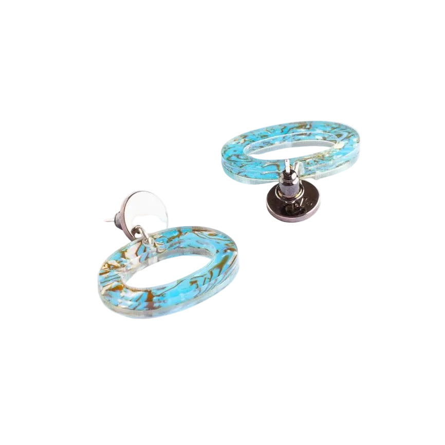 The Little Oh Earrings - Blue Shell