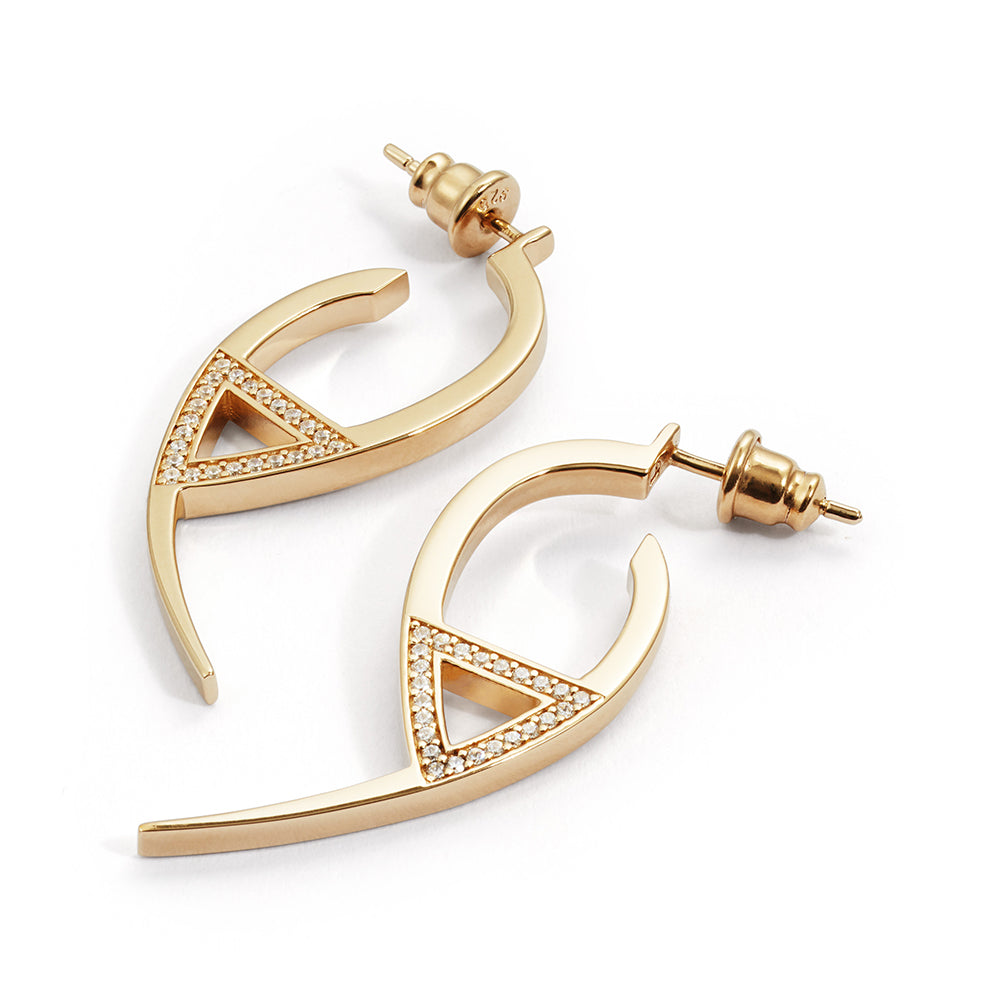 Flick Earrings - Gold Vermeil & Cubic Zirconia