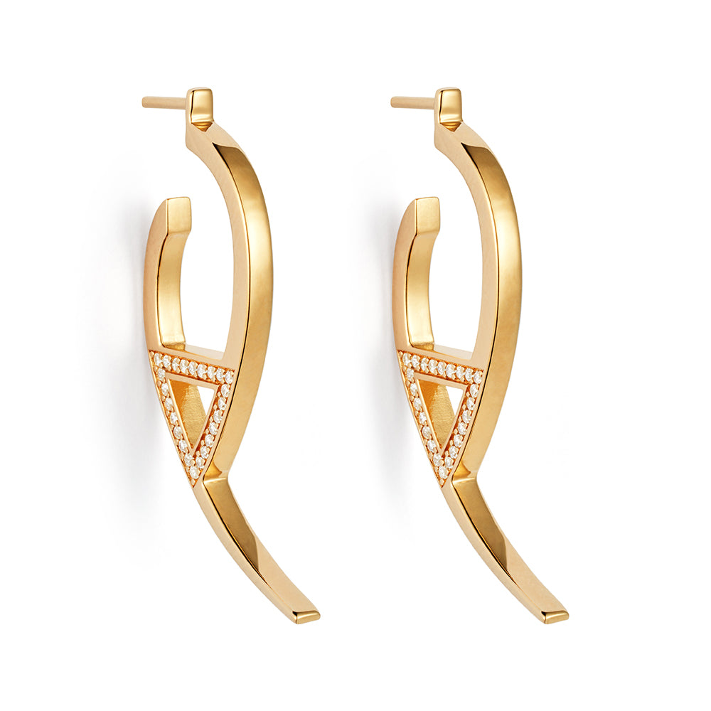 Flick Earrings - Gold Vermeil & Cubic Zirconia