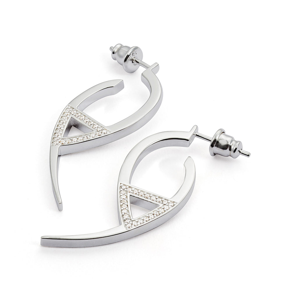 Flick Earrings - Sterling Silver & Cubic Zirconia