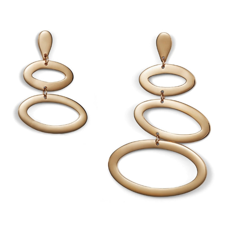 Asymmetric Ellipse Earrings - Gold Vermeil