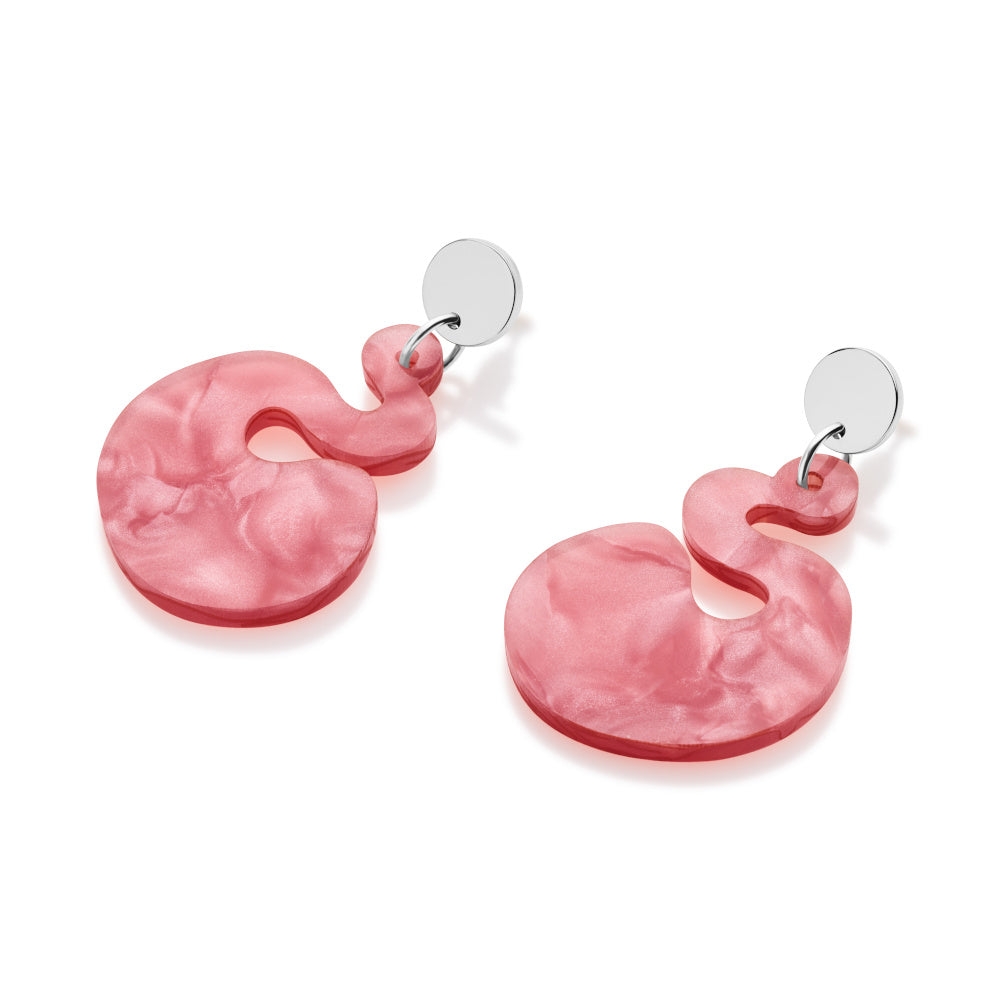 Whirls Earrings - Pink Pearl