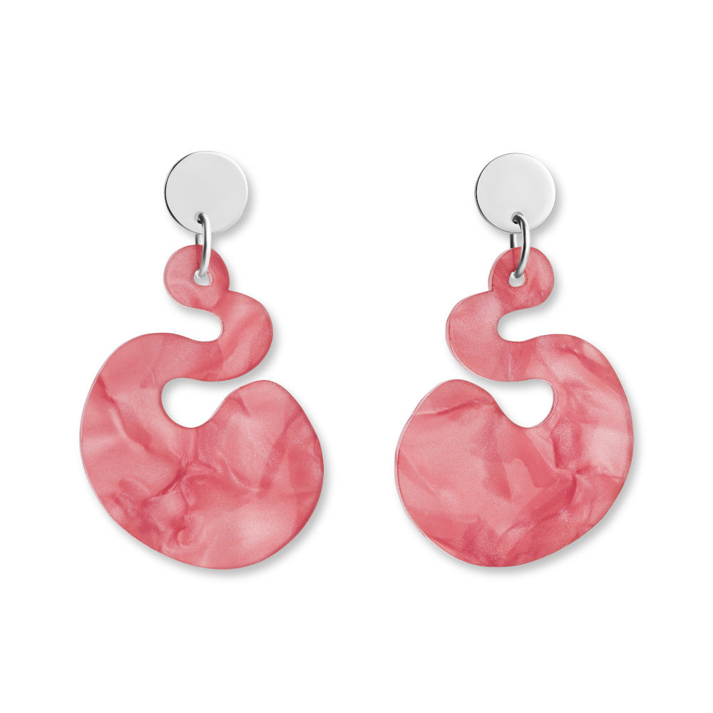 Whirls Earrings - Pink Pearl