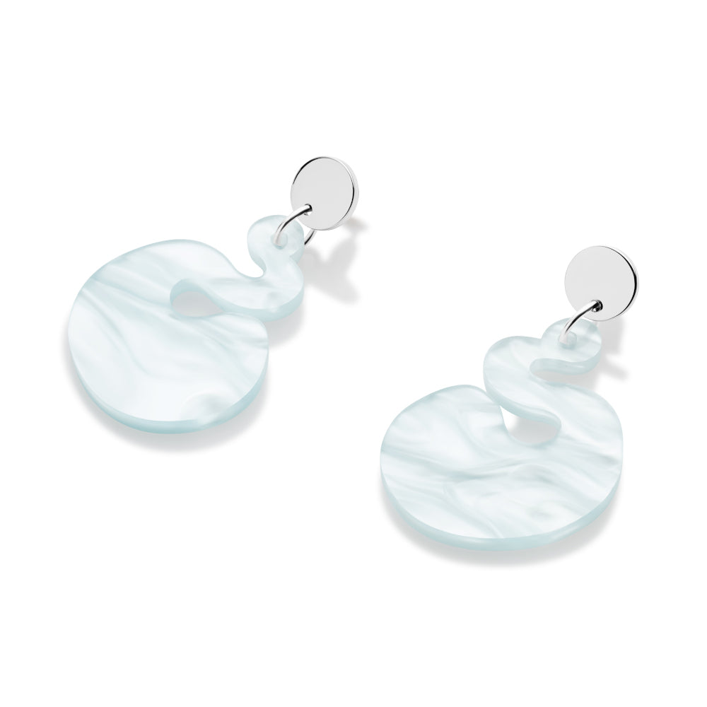 Whirls Earrings - Baby Blue Swirl