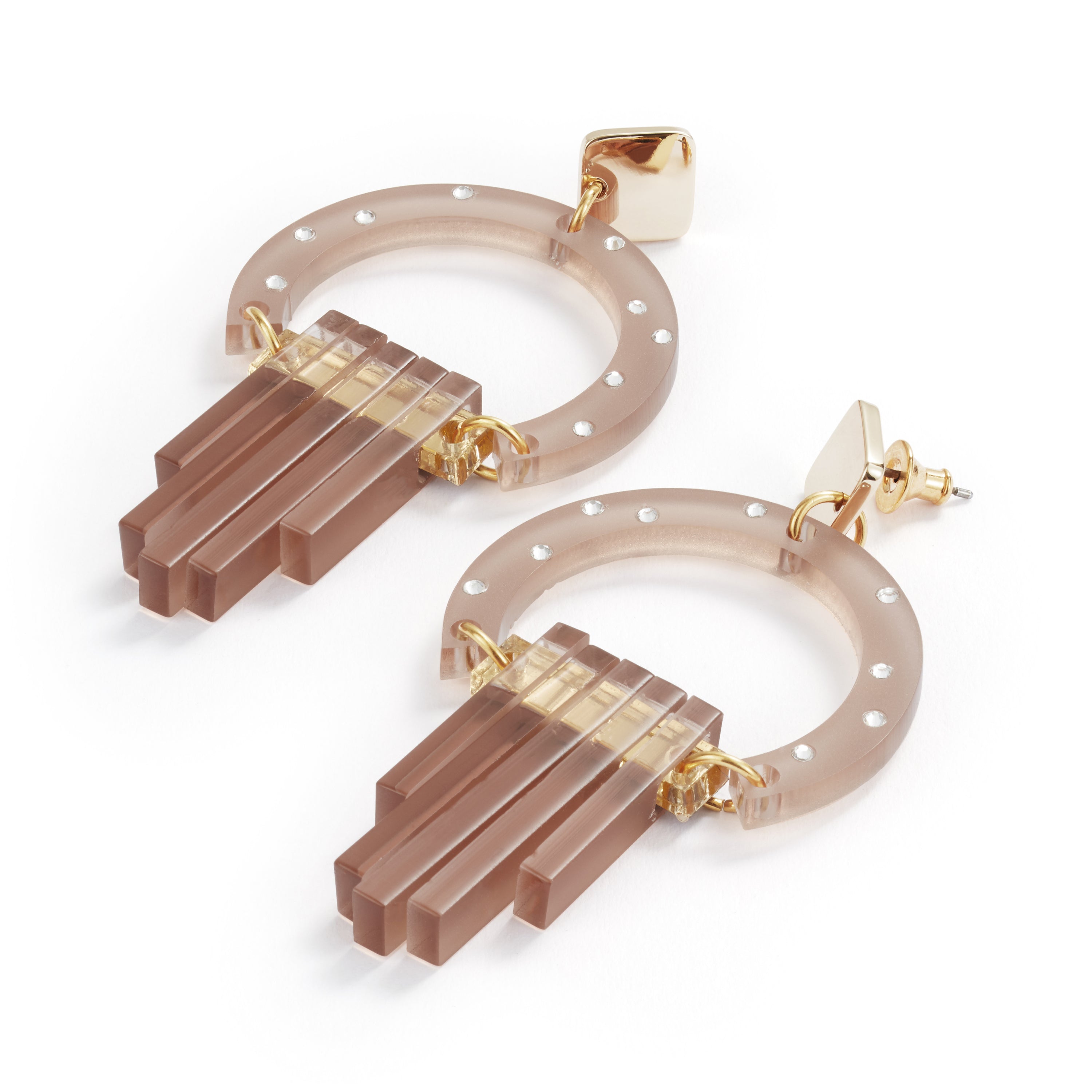 Art Deco Chandelier Earrings - Champagne & Crystals