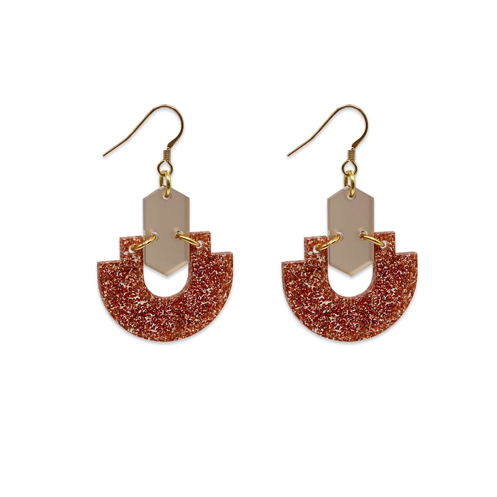 Art Deco Arches - Copper Glitter & Champagne