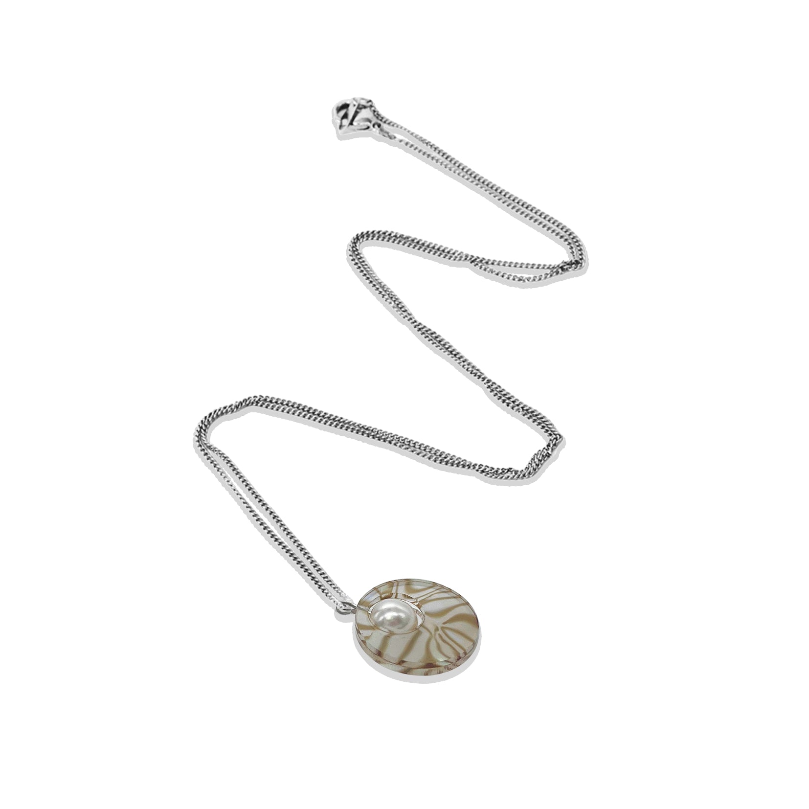 Charming Pearl Circle Pendant - Shell