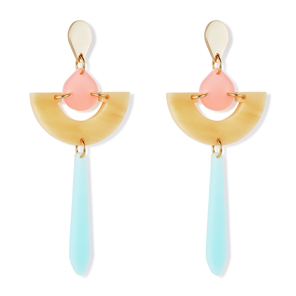 Daphnes - Island Blue, Mica & Blush Pink