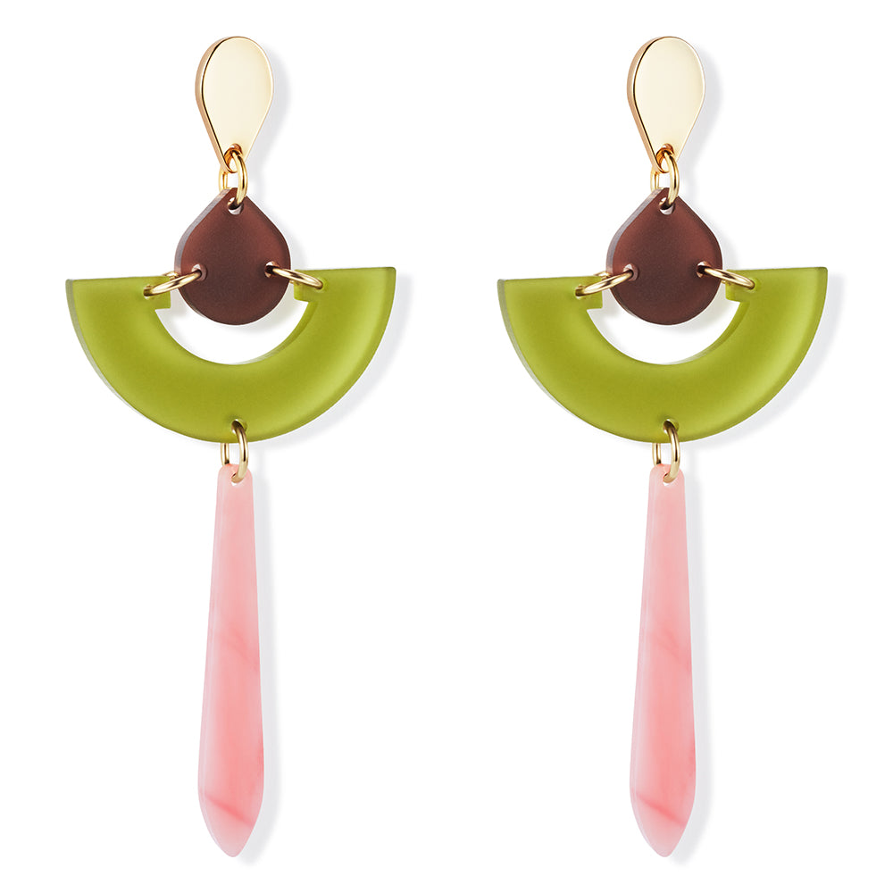 Daphnes - Pink, Lime Zest & Earth Brown