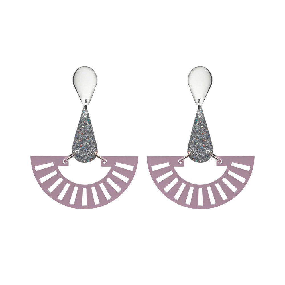 Fandango Earrings - Heather & Holographic Glitter