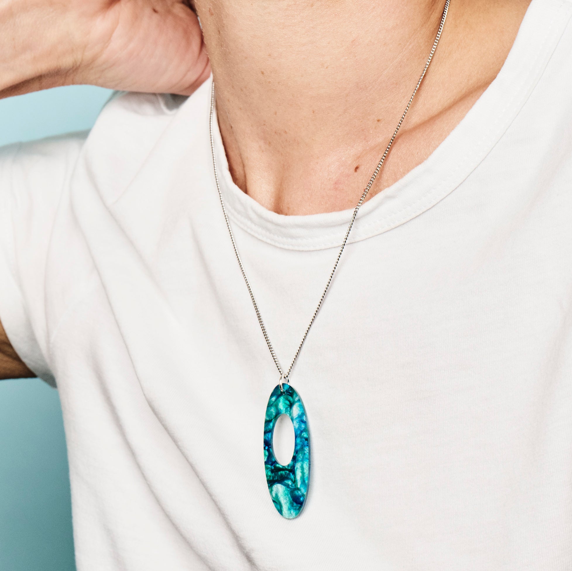 Hepworth Pendant - Blue & Green Lava