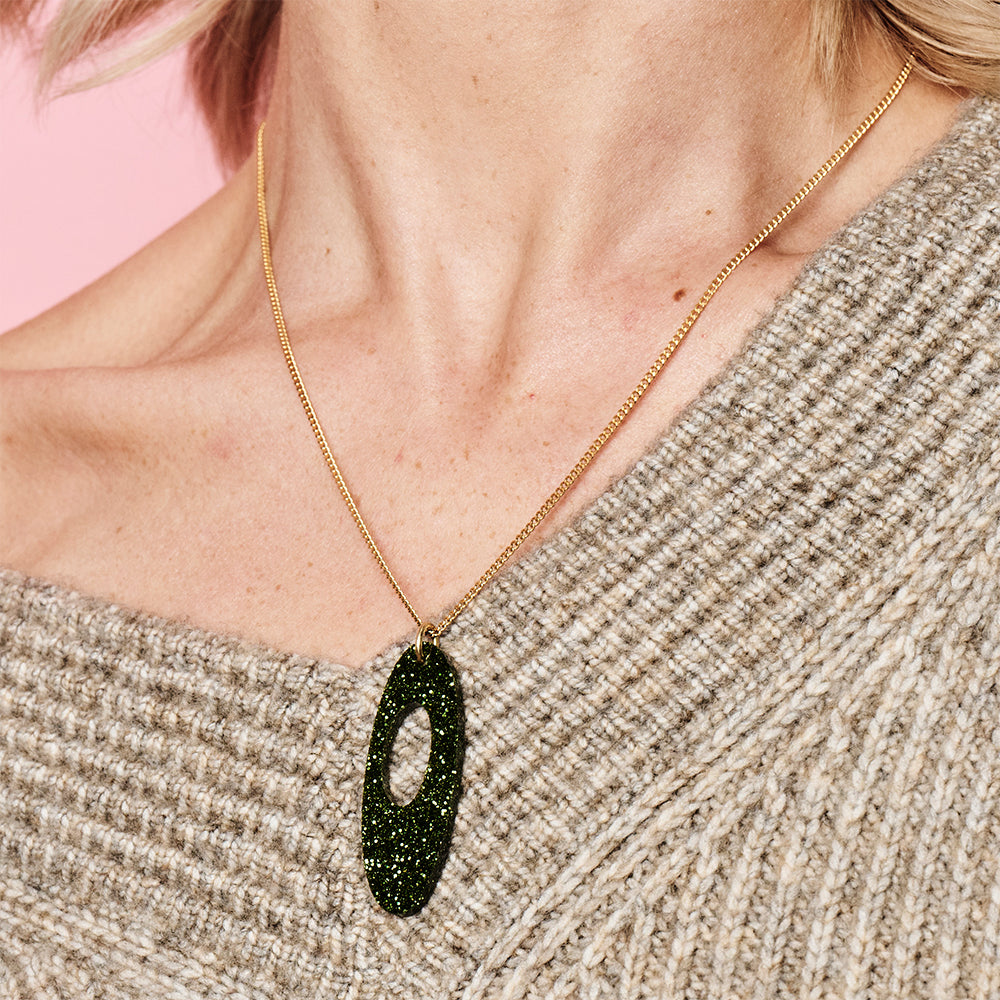 Hepworth Pendant - Forest Green Glitter